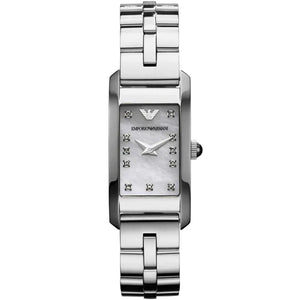 Emporio Armani Donna Silver Stainless Steel Mother Of Pearl Dial Quartz Watch for Ladies - AR3167