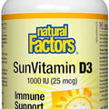 Natural Factors Sun Vitamin D3 1000iu 90 Tablets