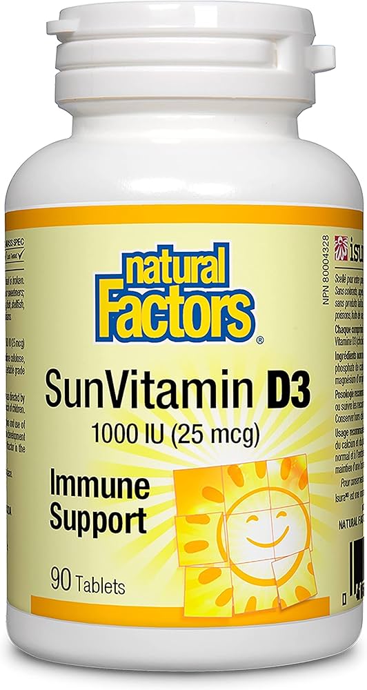 Natural Factors Sun Vitamin D3 1000iu 90 Tablets