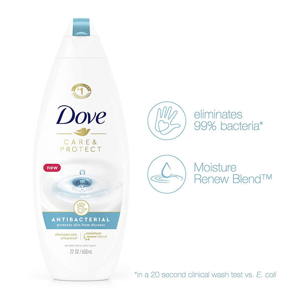 Dove Body Wash Usa Care & Protect Antibacterial Protects Skin 22Oz/650Ml