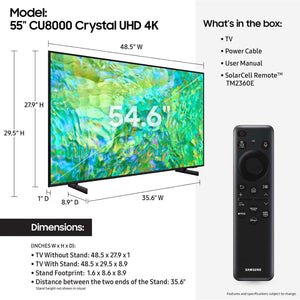 SAMSUNG 55-Inch Class Crystal UHD 4K CU8000 Smart TV with Alexa Built-in - My Store