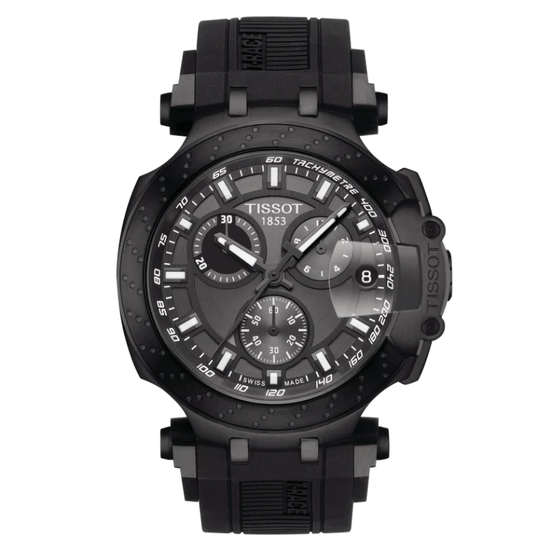 Tissot T-Race Black Silicone Strap Black Dial Chronograph Quartz Watch for Gents - T115.417.37.061.03