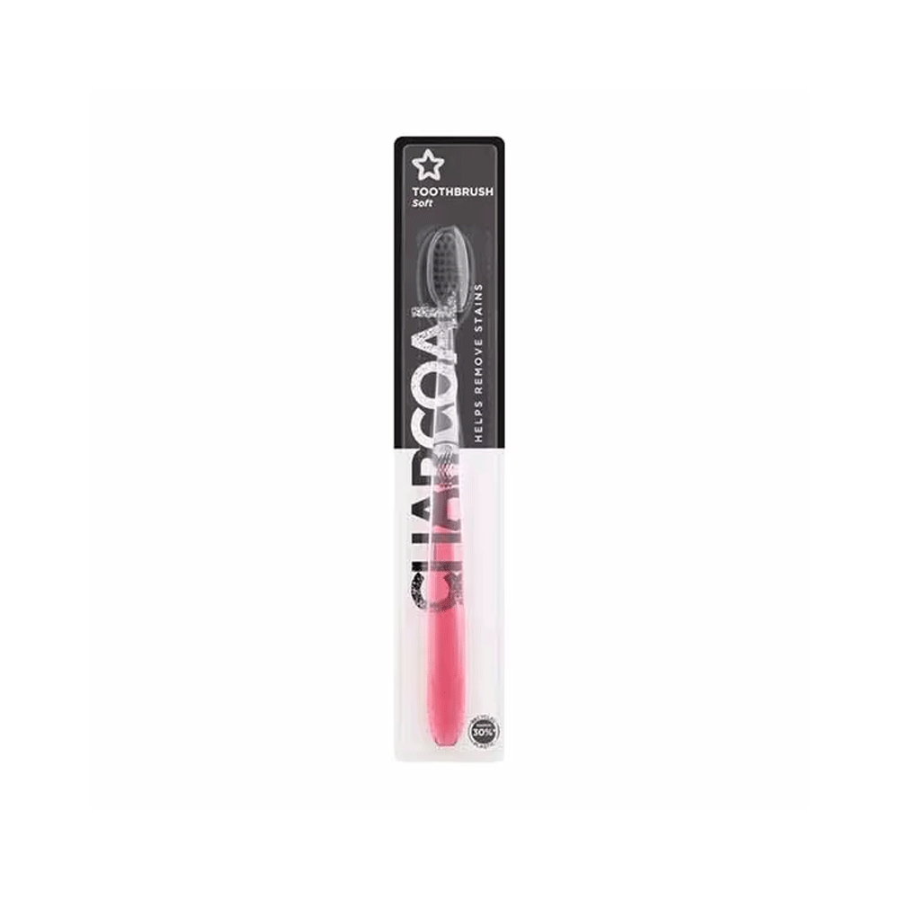 Superdrug Charcoal Toothbrush Soft Red Superdrug