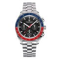 Pagani Design Silver Stainless Steel Black Dial Chronograph Quartz Watch for Gents - PD1701