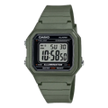 Casio Green Resin Strap Black Dial Quartz Watch for Gents - W-217H-3AVDF