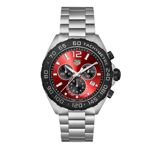 Tag Heuer Formula 1 Silver Stainless Steel Red Dial Chronograph Quartz Watch for Gents - CAZ101AN.BA0842