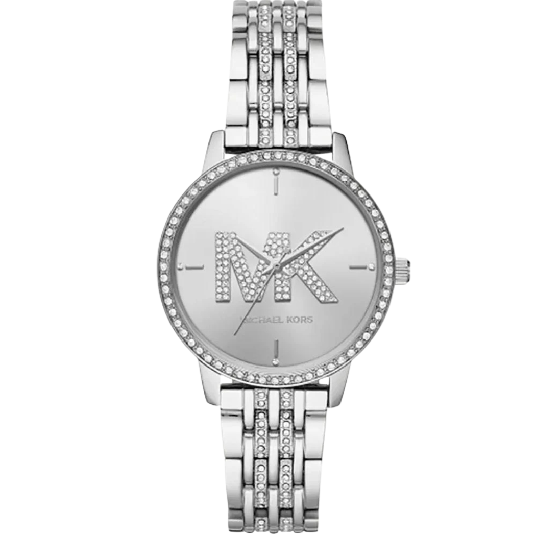 Michael Kors Melissa Silver Stainless Steel Silver Dial Quartz Watch for Ladies - MK4370