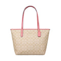 Coach Signature Canvas Pink/Cream City Zip Tote  - 58292