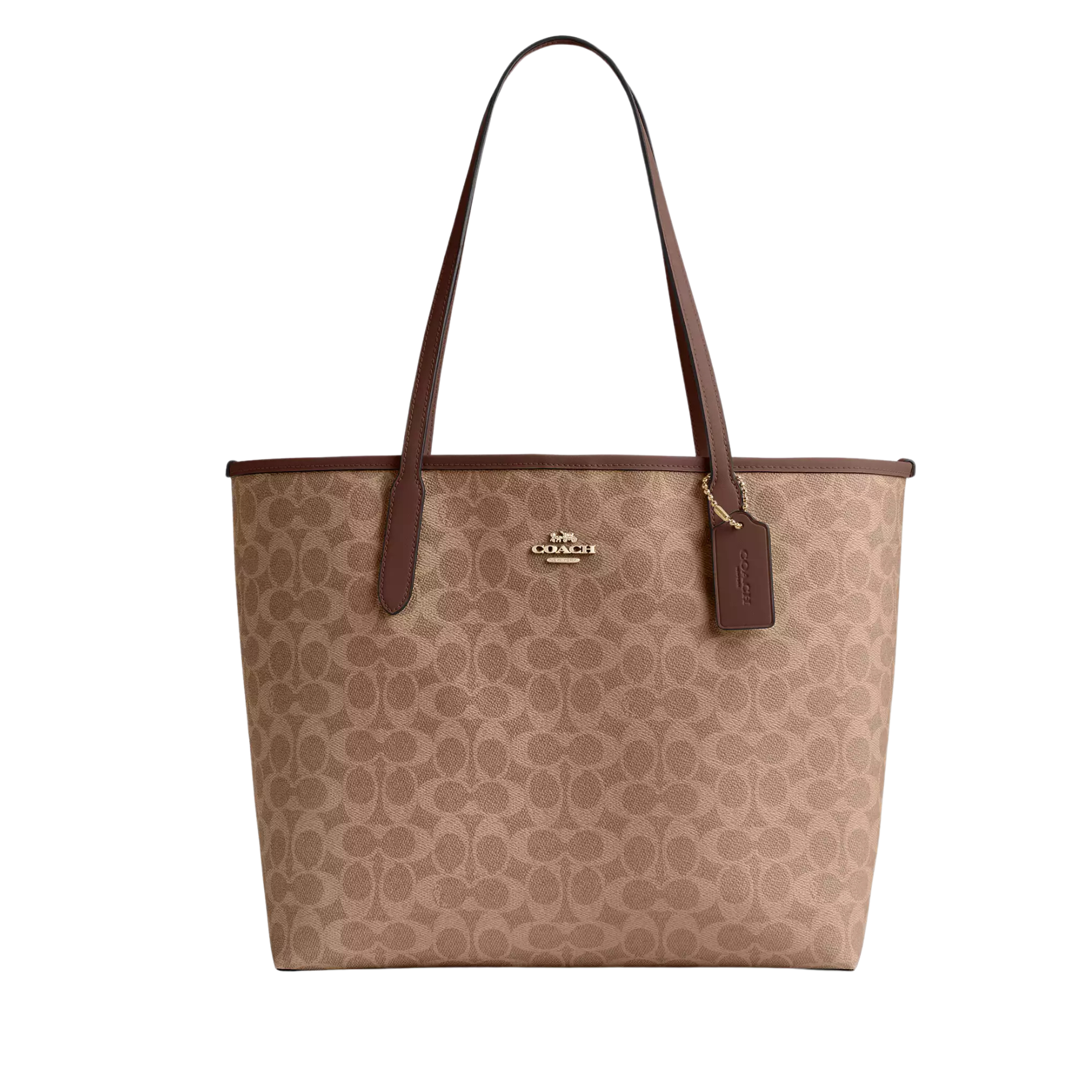 Coach City Tote in Brown Signature Canvas - 5696