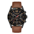 Coach Sullivan Brown Leather Strap Black Dial Chronograph Quartz Watch for Gents - 14602070