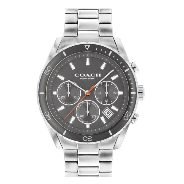 Coach Silver Stainless Steel Grey Dial Chronograph Quartz Watch for Gents - 14602515
