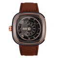 7Friday Brown Leather Strap Black Dial Automatic Watch for Gents - M2B/01-C368