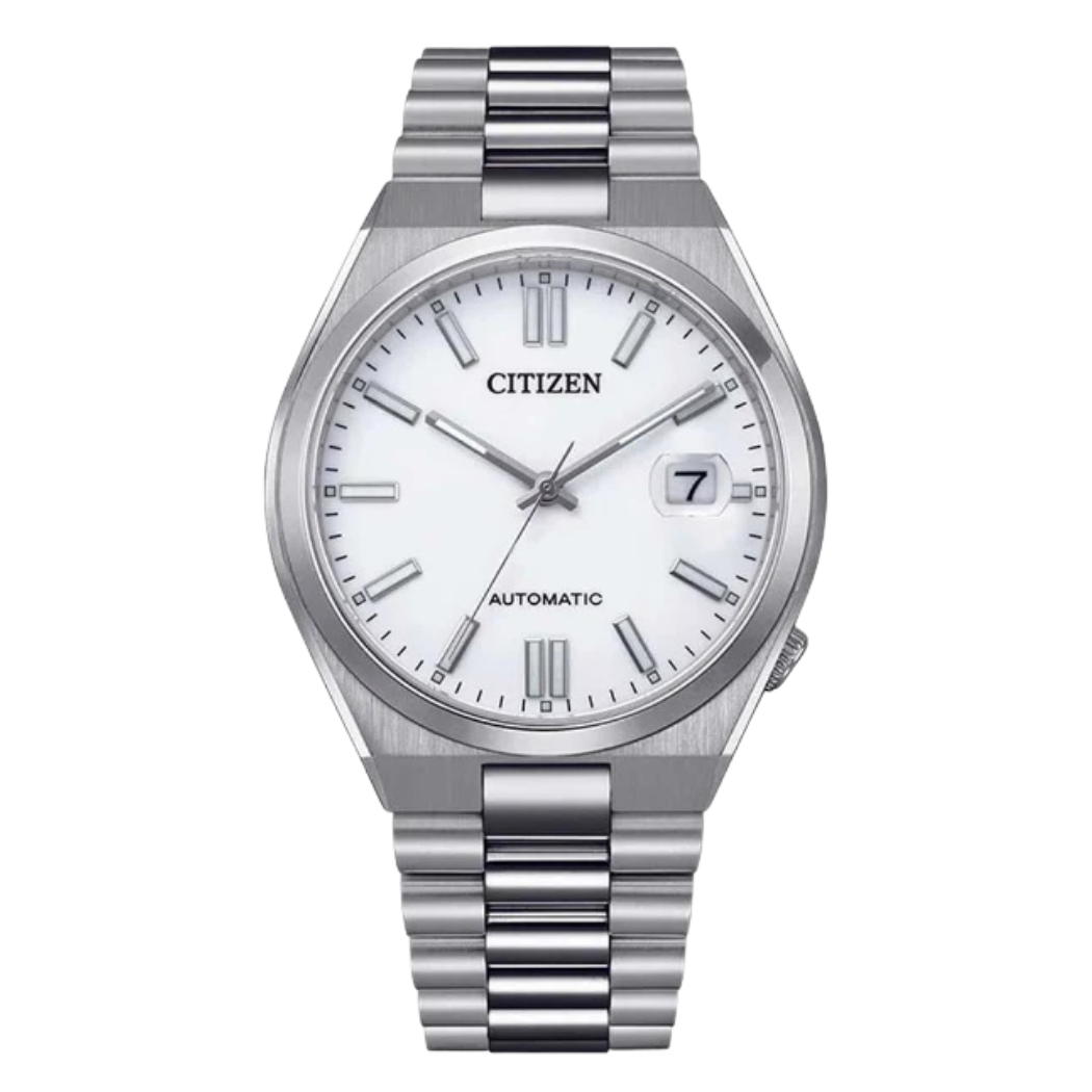 Citizen Tsuyosa Silver Stainless Steel White Dial Automatic Watch for Gents - NJ015081A