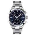 Tissot PR 100 Silver Stainless Steel Blue Dial Chronograph Quartz Watch for Gents - T150.417.11.041.00
