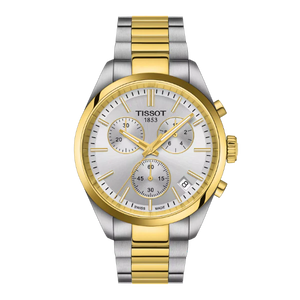 Tissot PR 100 Two-tone Stainless Steel Silver Dial Chronograph Quartz Watch for Gents - T150.417.22.031.00