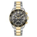 Hugo Boss Runner Two-tone Stainless Steel Grey Dial Chronograph Quartz Watch for Gents - Boss 1514144