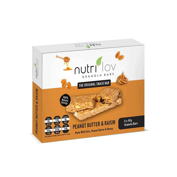 Nutrilov Peanut Butter & Raisin Granola Bar 6 X 45g - Snapcart.pk