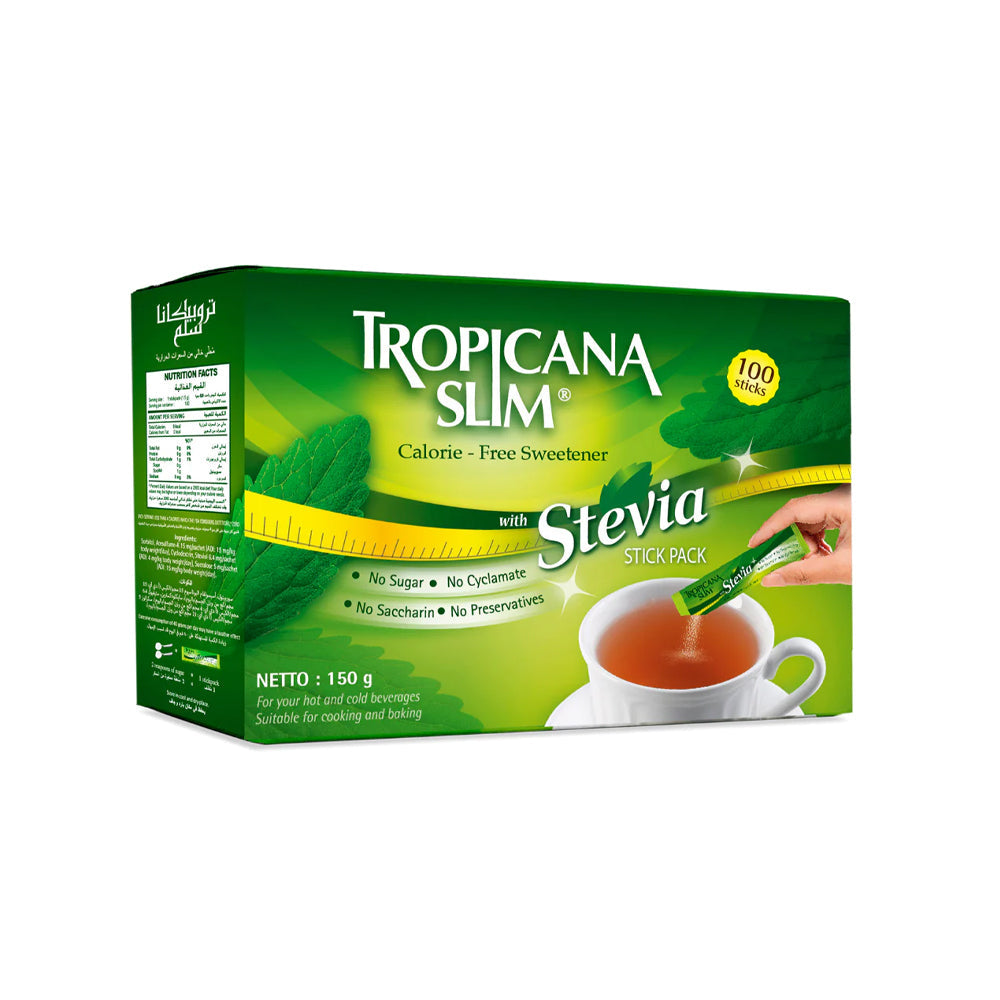 Tropicana Slim Stevia Sweetener 100 Sticks - Snapcart.pk