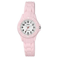 Q&Q Pink Silicone Strap White Dial Quartz Watch for Ladies - VS66J005Y