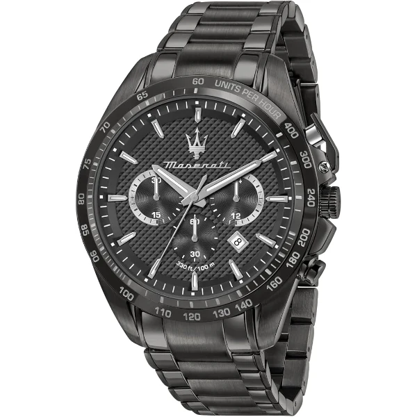Maserati Traguardo Black Stainless Steel Black Dial Quartz Watch for Gents - R8873612045