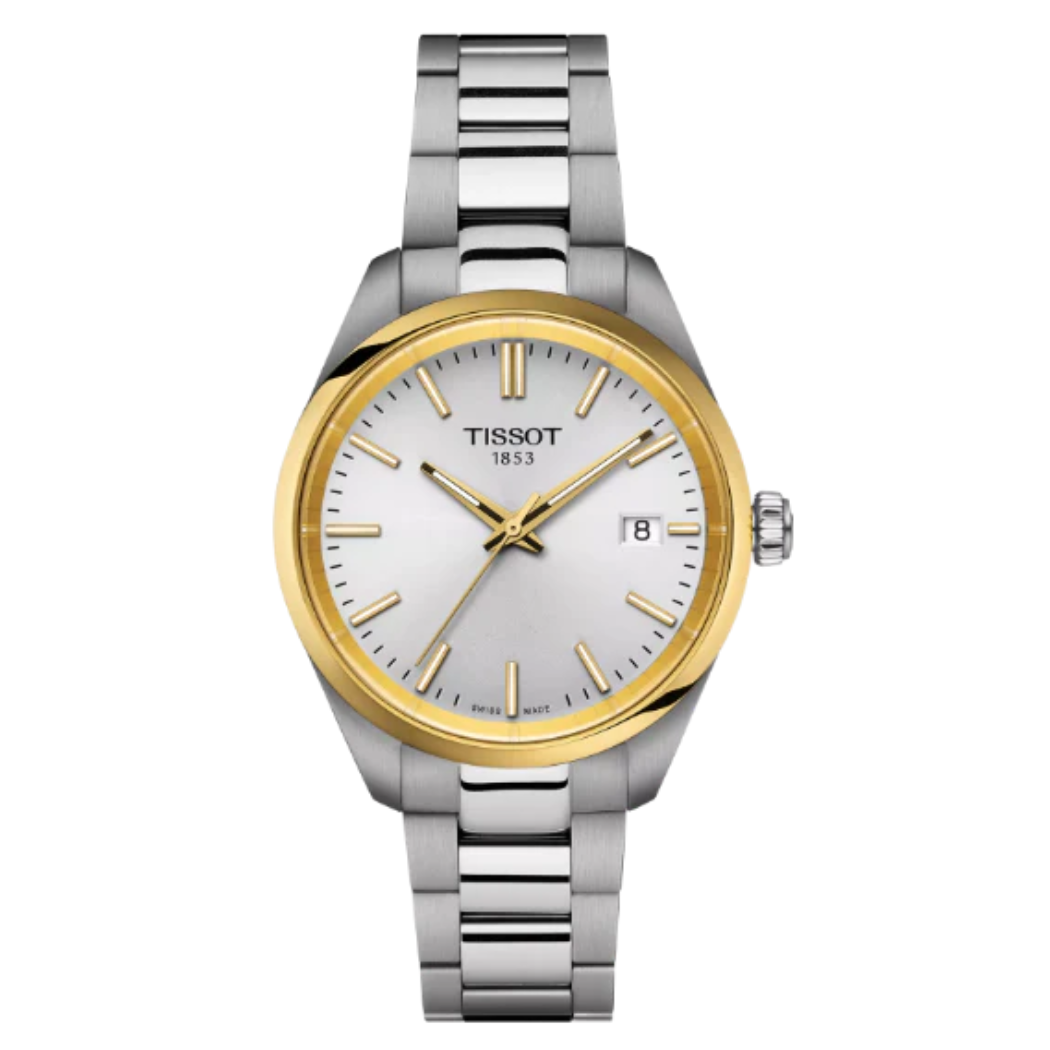 Tissot T-Classic Grey Stainless Steel Silver Dial Quartz Watch for Ladies - T150.210.21.031.00