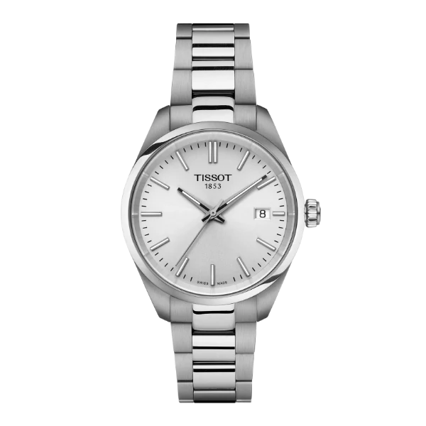 Tissot T-Classic Grey Stainless Steel Silver Dial Quartz Watch for Ladies - T150.210.11.031.00