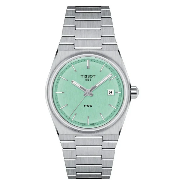 Tissot PRX Silver Stainless Steel Light Green Dial Quartz Watch for Ladies - T137.210.11.091.00