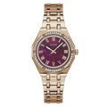 Guess Desire Rose Gold Stainless Steel Purple Dial Quartz Watch for Ladies - GW0770L3
