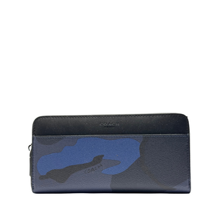 Coach Accordion Zip Wallet in Signature Canvas Blue - F57802