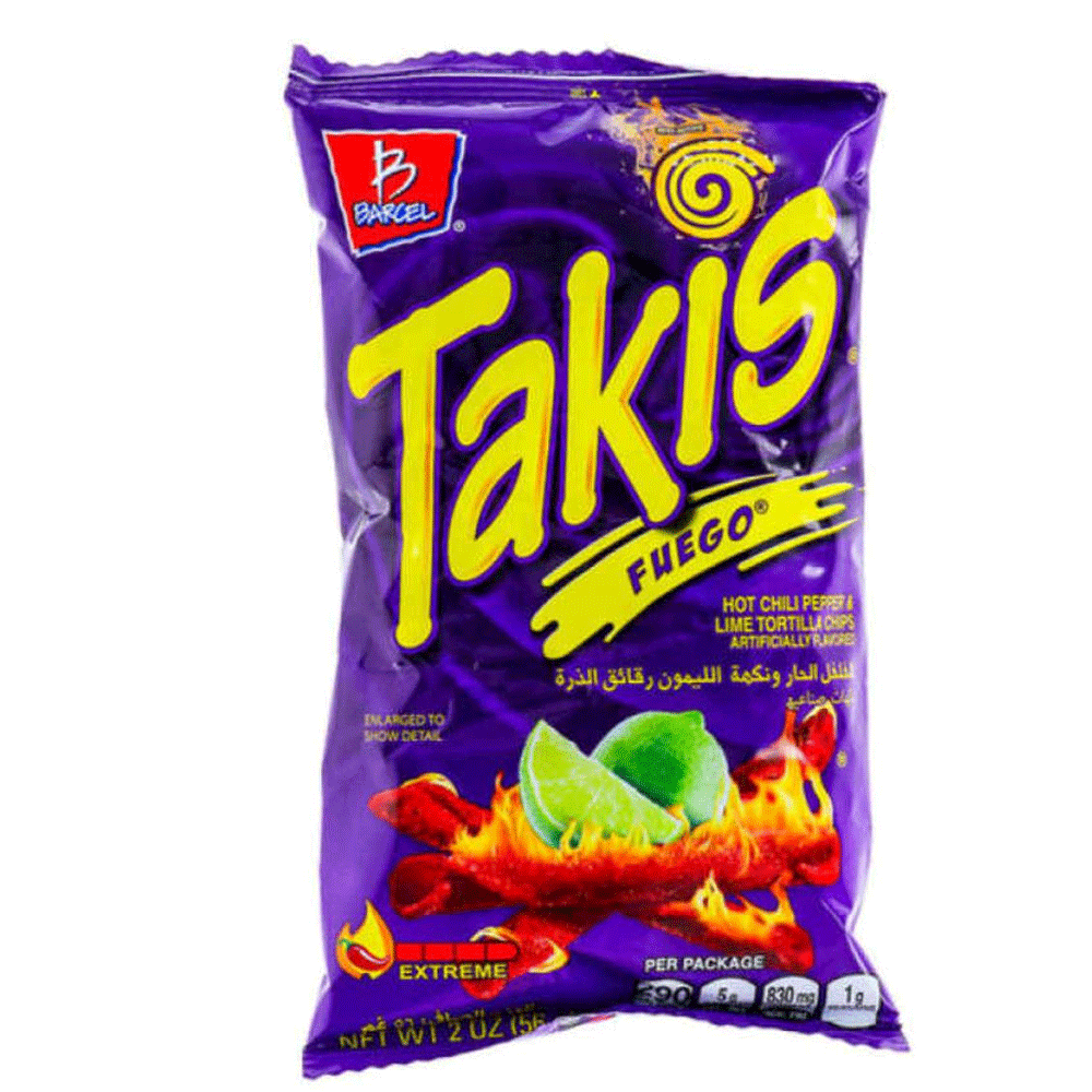 Takis Fuego - Hot Chili Pepper & Lime Tortilla Chips 56g