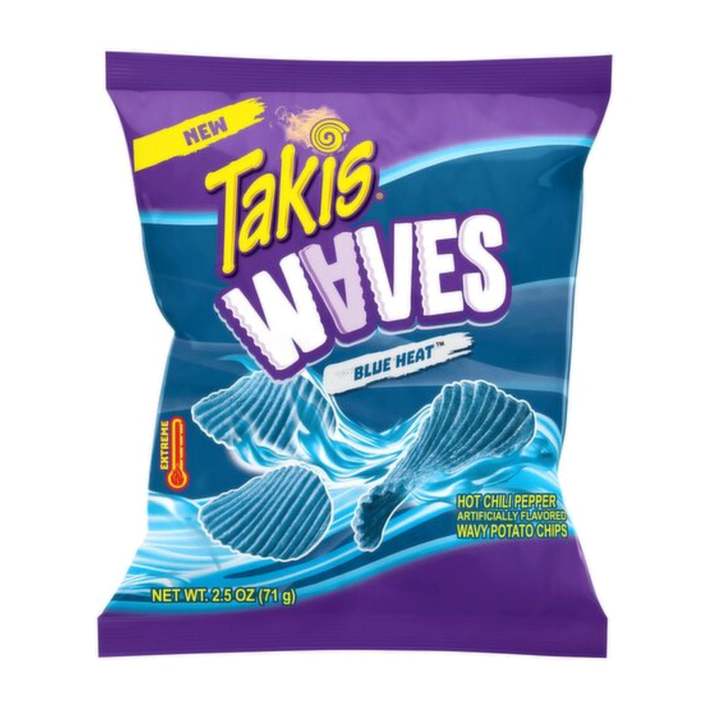 Takis Waves Blue Heat Hot Chili Pepper Wavy Potato Chips 71g