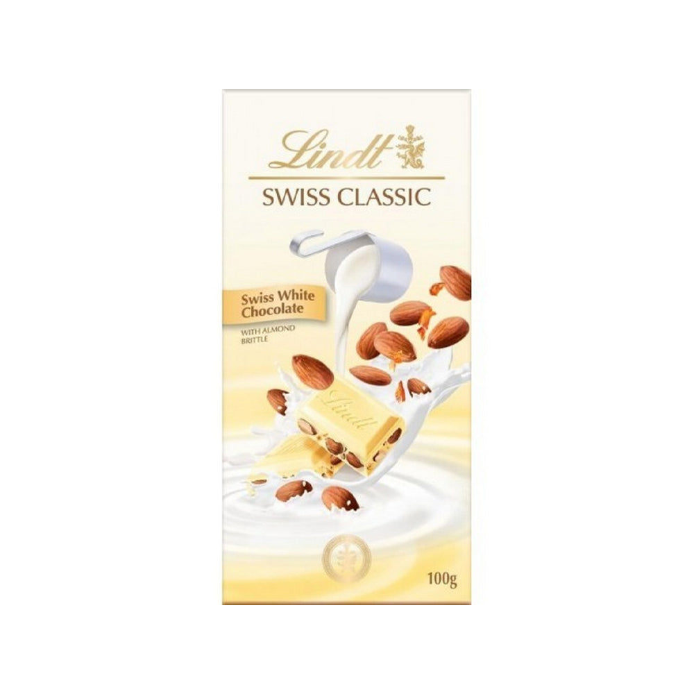 Lindt Swiss Classic White Chocolate Almond Brittle 100g - Snapcart.pk