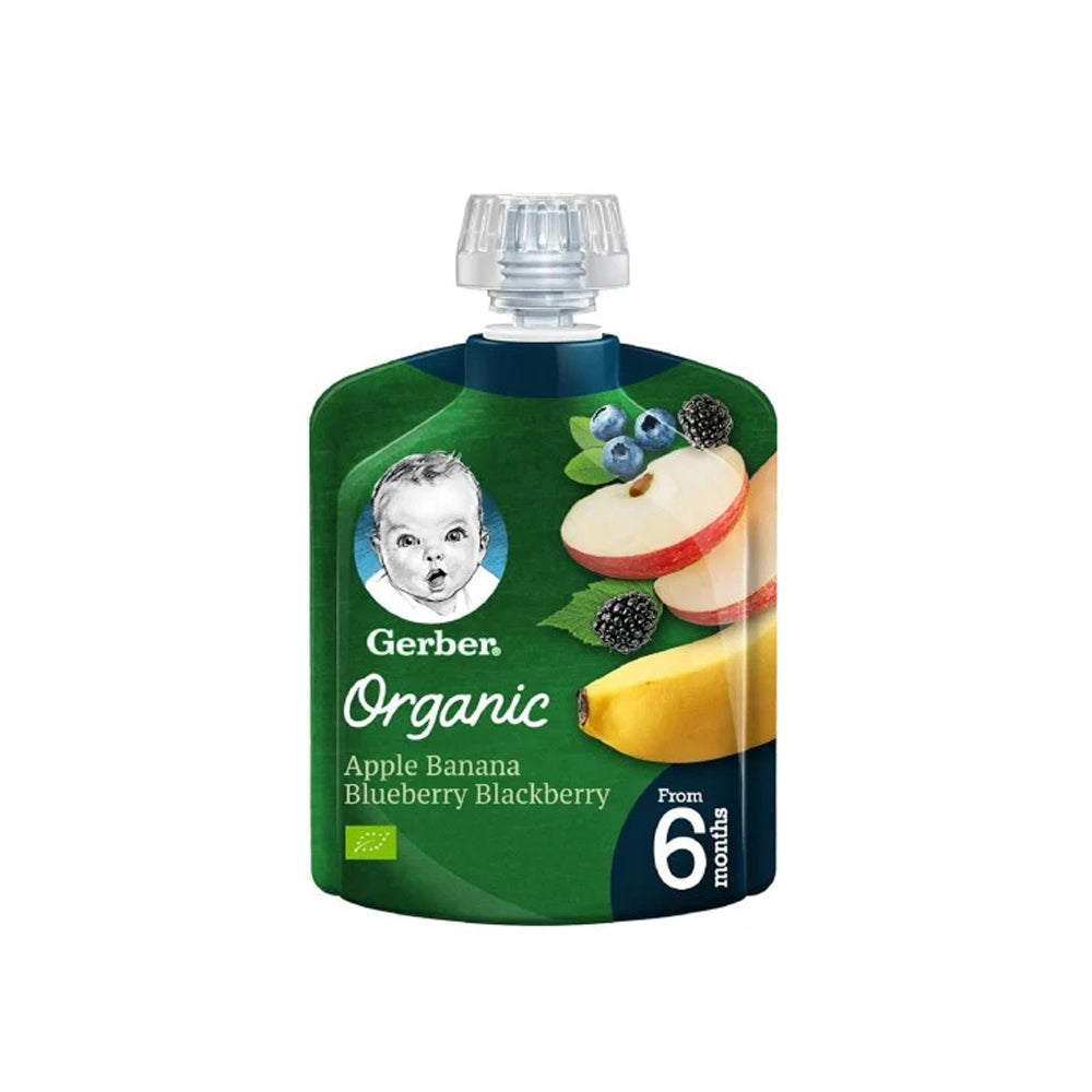 Gerber Organic Apple, Banana Blueberry & Blackberry 90g - Snapcart.pk