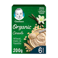 Gerber Organic Multicereals Wheat, Oats & Vanilla 200g