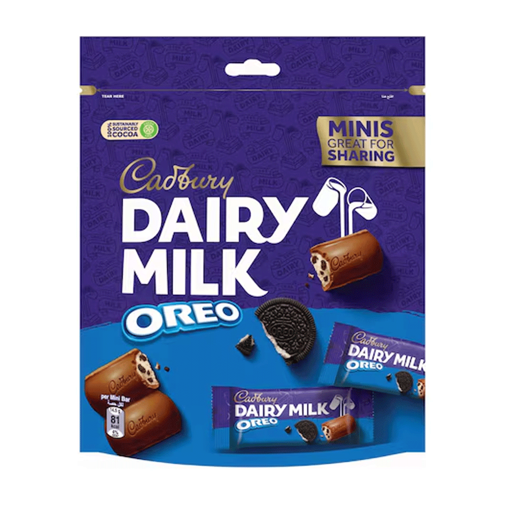 Cadbury Dairy Milk Oreo Chocolate Bag 159.5g - Snapcart.pk