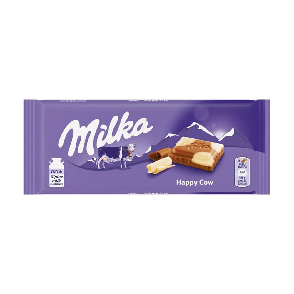 Milka Happy Cow Milk and White Chocolate Bar 100g - Snapcart.pk