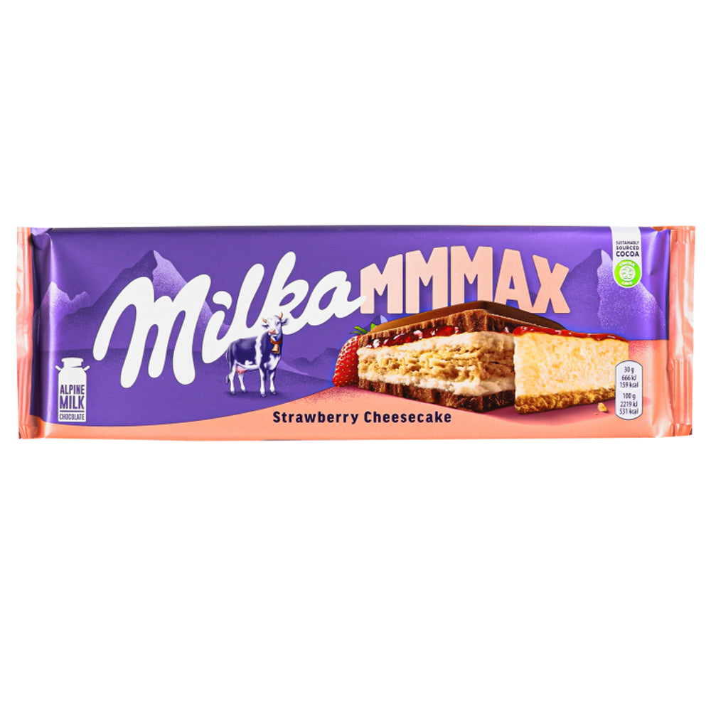 Milka Mmmax Strawberry Cheesecake Chocolate 300gm