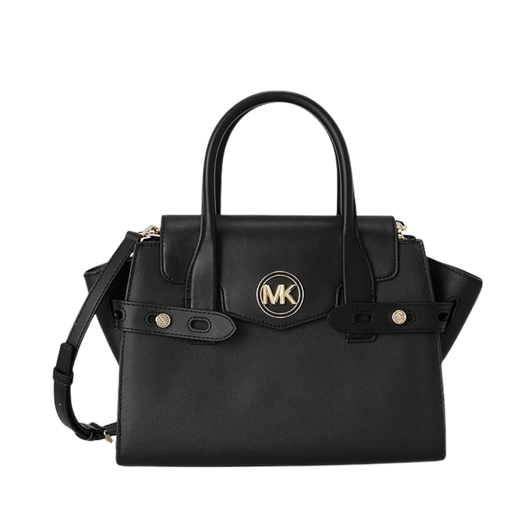 Michael Kors Carmen Small Saffiano Leather Flap Satchel – Black