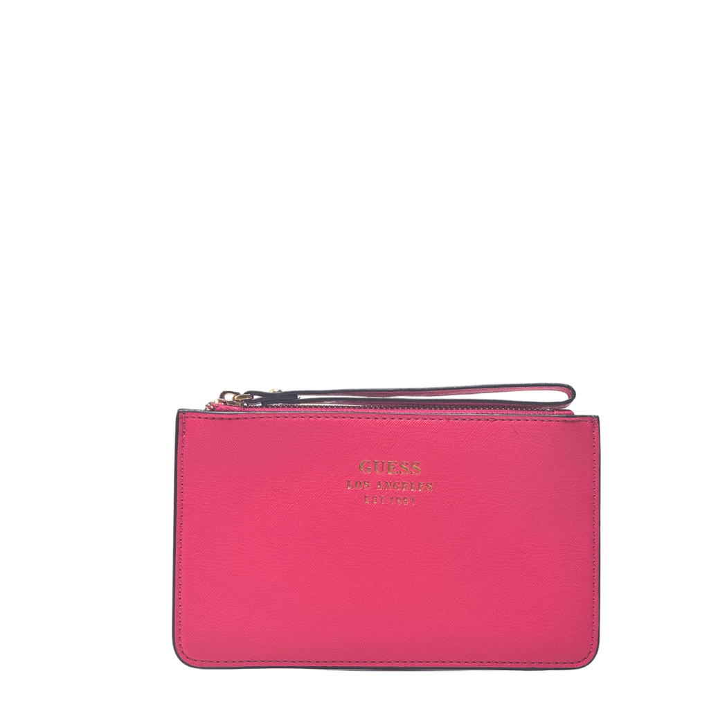 GUESS Wristlet Pouch Wallet – Dark Pink | Stylish & Compact Organizer – PO 4784