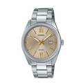 Casio Silver Ion-Plated Stainless Steel - Beige Dial Analog Quartz Watch for Men – MTP-1302DD-9AVDF