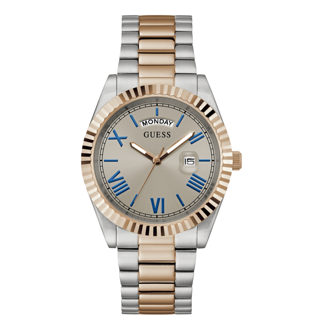 Guess Connoisseur Two-tone Stainless Steel Grey Dial Quartz Watch for Gents - GW0265G13