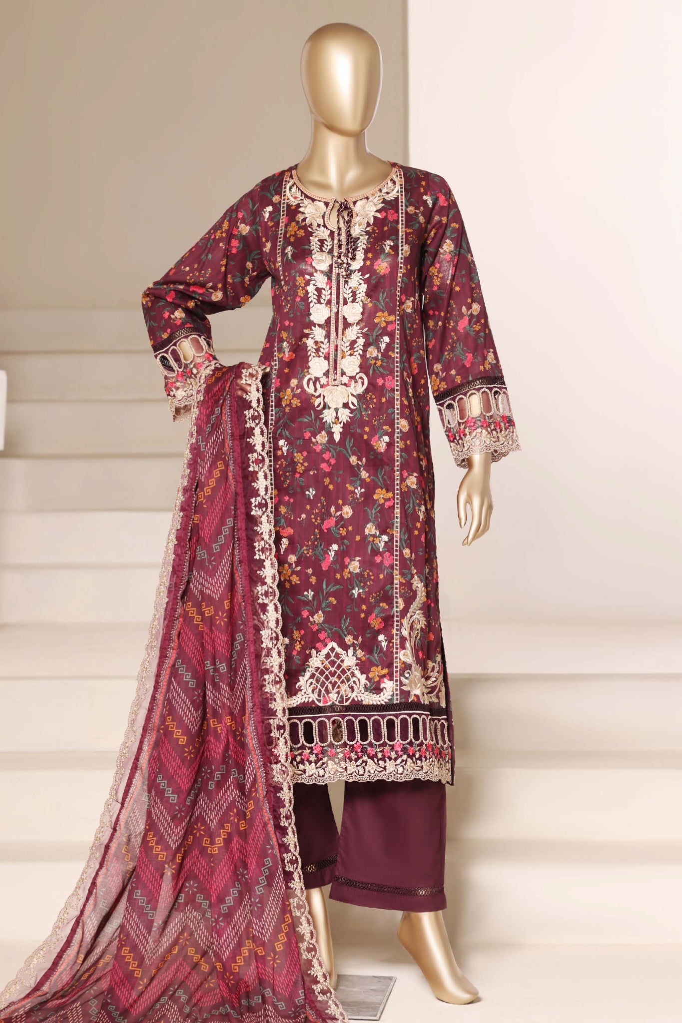 Signature By Sada Bahar Stitched 3 Piece Festive Emb Vol-02 Suit-ED-7698-PURPLE