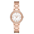 Michael Kors Taryn Pavé Rose Gold Stainless Steel White Dial Quartz Watch for Ladies - MK4460