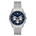 EMPORIO ARMANI Antonio Silver Stainless Steel Blue Dial Chronograph Quartz Watch for Gents - AR11582