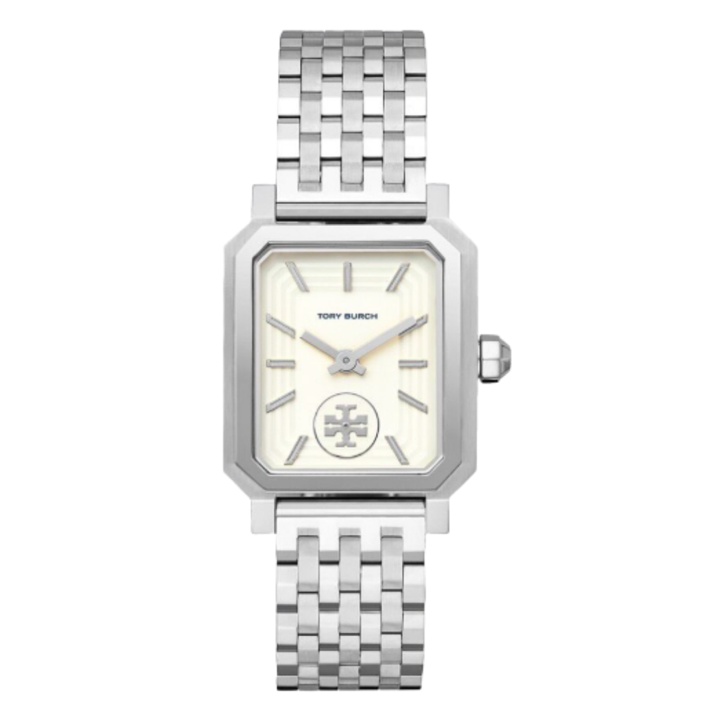 Tory Burch Robinson Silver Stainless Steel Ivory Dial Quartz Watch for Ladies - TBW1510