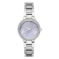 Michael Kors Taryn Silver Stainless Steel Purple Dial Quartz Watch for Ladies - MK-6562
