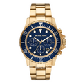 Michael Kors Everest Gold Stainless Steel Navy Blue Dial Chronograph Quartz Watch for Gents - MK-8978