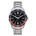 Armani Exchange Spencer Silver Stainless Steel Black Dial Quartz Watch for Gents - AX-1955