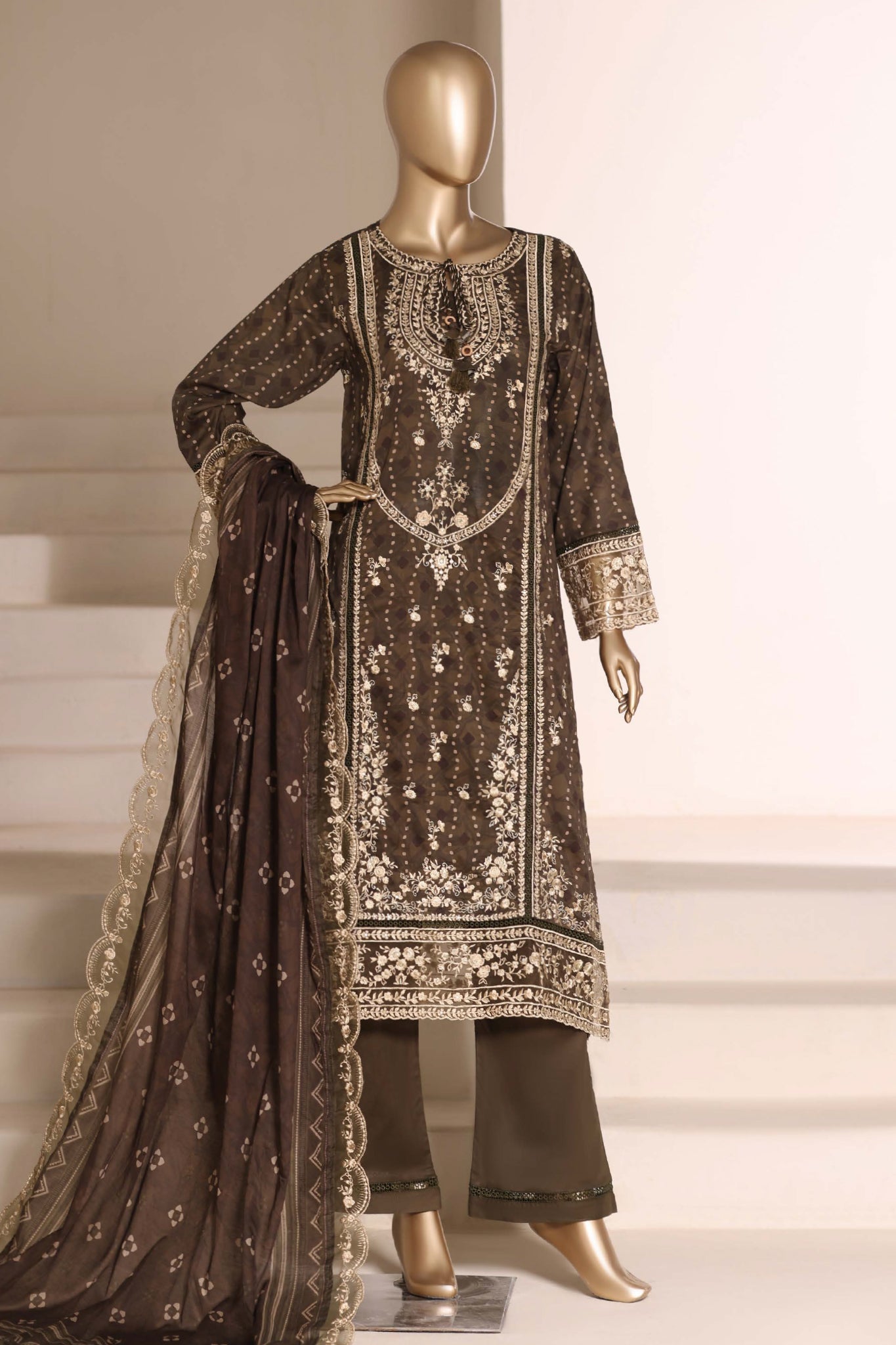 Signature By Sada Bahar Stitched 3 Piece Festive Emb Vol-02 Suit-ED-7716-KAI GREEN