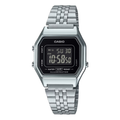 Casio Silver Stainless Steel Black Dial Quartz Watch for Ladies - LA-680WA-1BDF